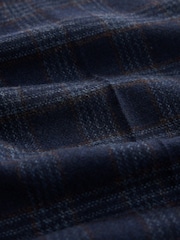 Bright Blue Slim Fit Nova Fides Italian Wool Rich Check Trimmed Suit Trousers - Image 9 of 9