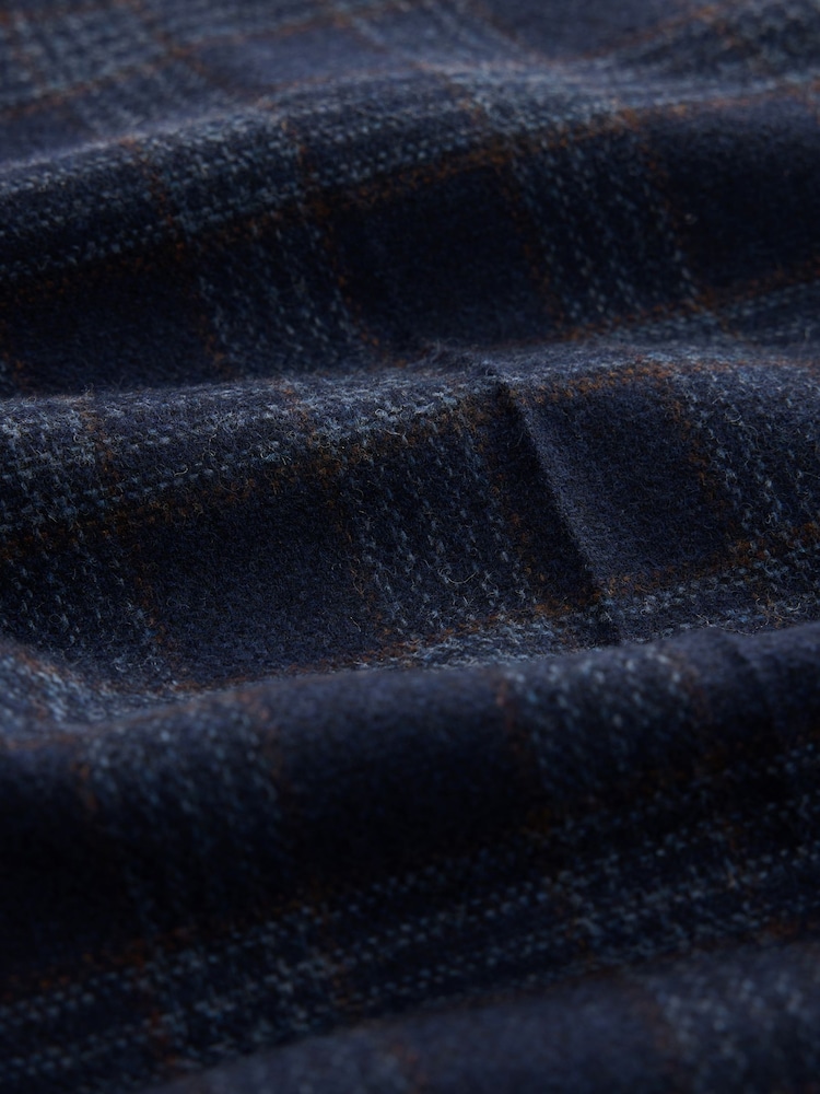 Bright Blue Slim Fit Nova Fides Italian Wool Rich Check Trimmed Suit Trousers - Image 9 of 9 Bright Blue Slim Fit Nova Fides Italian Wool Rich Check Trimmed Suit Trousers - Image 9 of 9