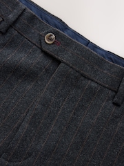 Charcoal Grey Tailored Fit Stripe Trimmed Suit Trousers With Wool - Image 4 of 5