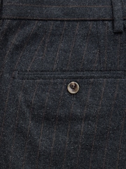 Charcoal Grey Tailored Fit Stripe Trimmed Suit Trousers With Wool - Image 5 of 5