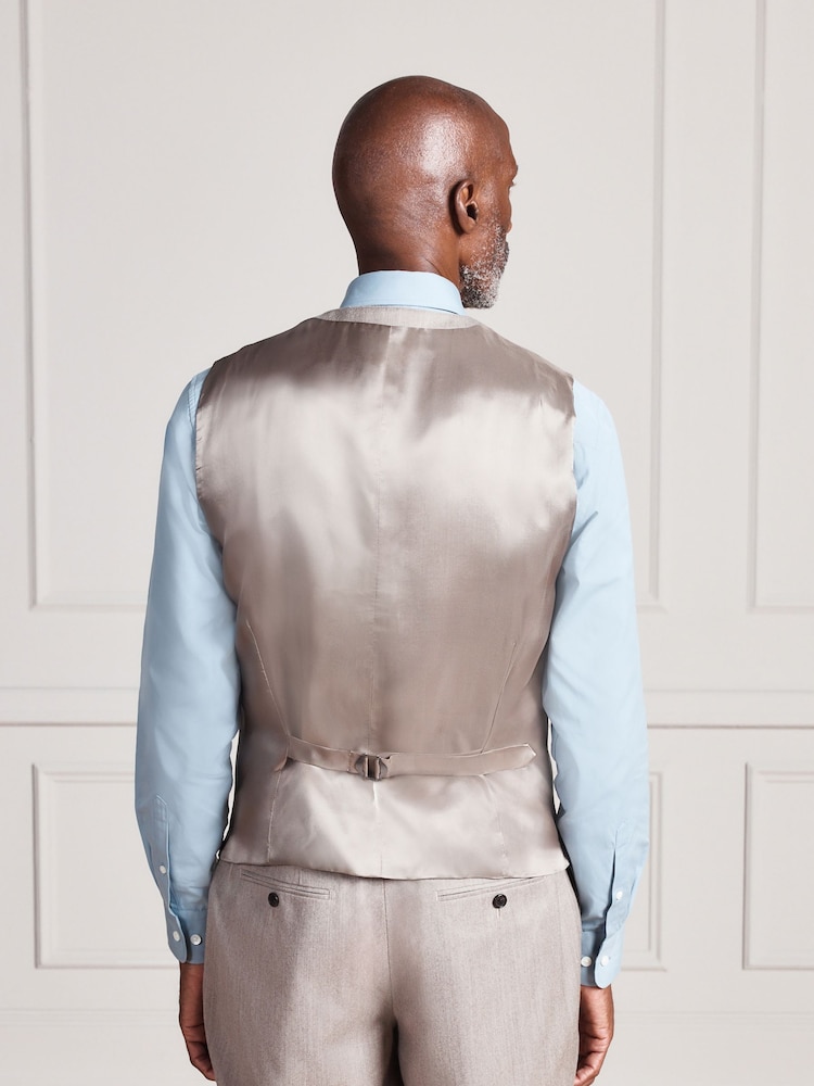 Neutral Signature Slim Fit Zignone Italian Wool Cashmere Flannel Suit Waistcoat - Image 2 of 4 Neutral Signature Slim Fit Zignone Italian Wool Cashmere Flannel Suit Waistcoat - Image 2 of 4