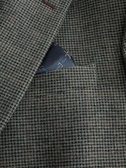 Green Regular Fit Nova Fides Italian Wool Blend Check Suit Jacket - Image 10 of 12