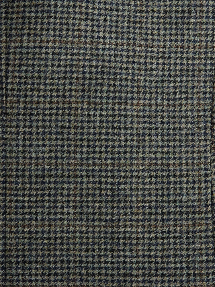 Green Regular Fit Nova Fides Italian Wool Blend Check Suit Jacket - Image 12 of 12