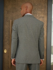 Green Regular Fit Nova Fides Italian Wool Blend Check Suit Jacket - Image 3 of 12