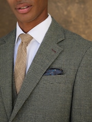 Green Regular Fit Nova Fides Italian Wool Blend Check Suit Jacket - Image 5 of 12