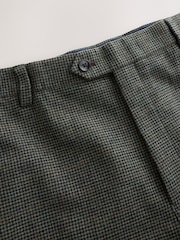 Green Regular Fit Nova Fides Italian Wool Blend Check Suit Trousers - Image 10 of 12