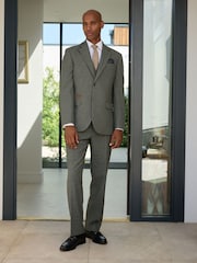 Green Regular Fit Nova Fides Italian Wool Blend Check Suit Trousers - Image 2 of 12