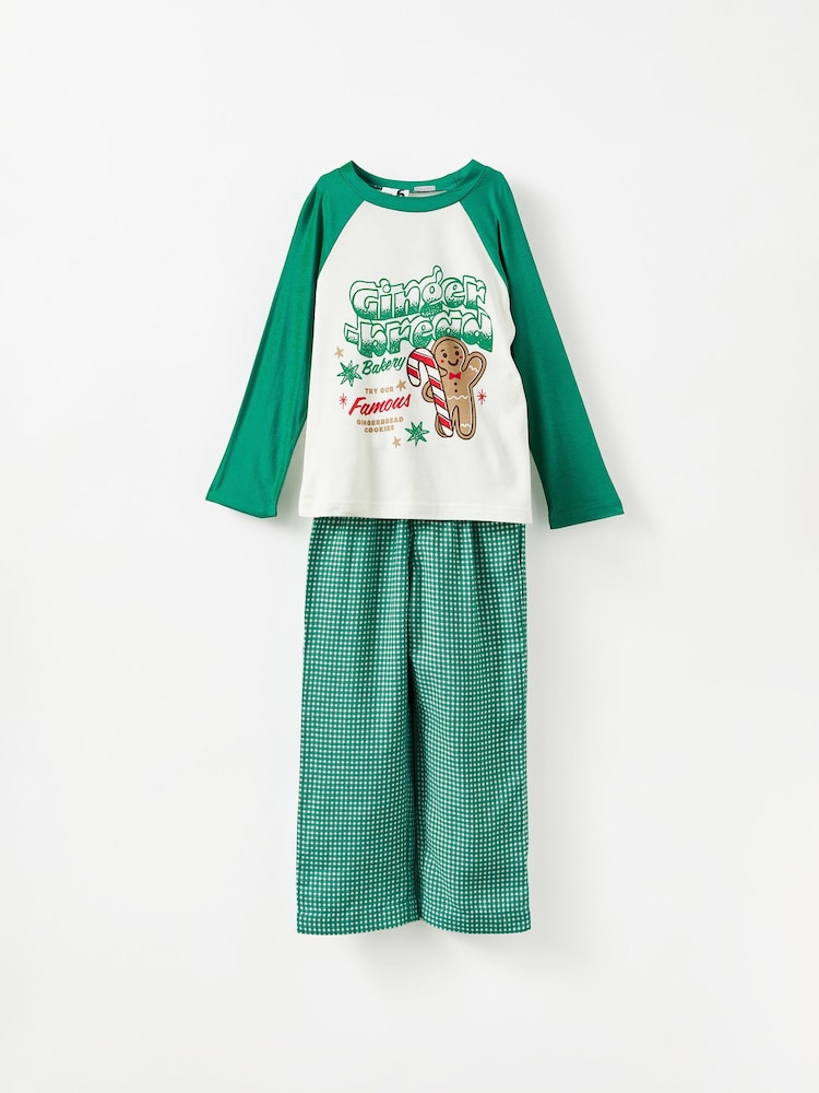 أخضر - Cotton On Kids Matching Family Christmas Raglan Long Sleeve Pyjamas - صورة 1 من 3 أخضر - Cotton On Kids Matching Family Christmas Raglan Long Sleeve Pyjamas - صورة 1 من 3
