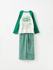 Cotton On Green Kids Matching Family Christmas Raglan Long Sleeve Pyjamas - Image 9 of 10