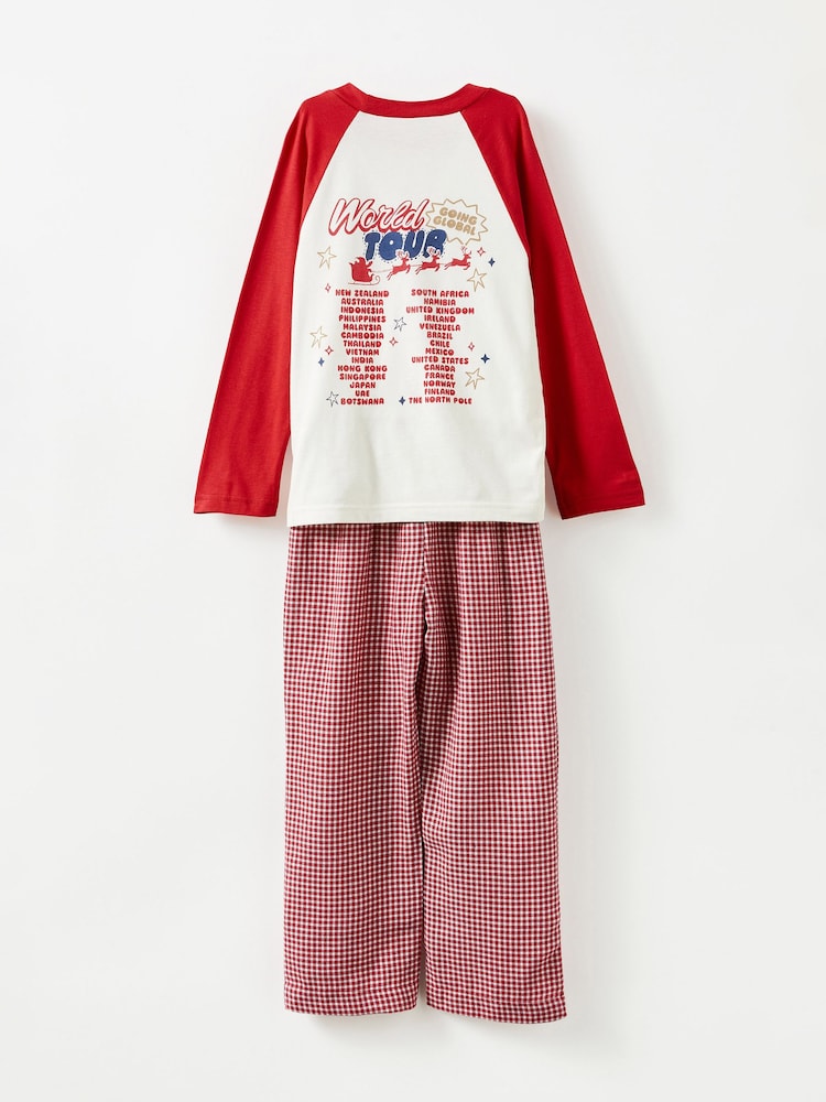 Cotton On Red Adult Matching Family Christmas Raglan Long Sleeve Pyjamas Set - Image 2 of 3 Cotton On Red Adult Matching Family Christmas Raglan Long Sleeve Pyjamas Set - Image 2 of 3