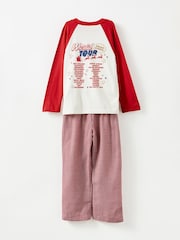 Cotton On Red Adult Matching Family Christmas Raglan Long Sleeve Pyjamas Set - Image 7 of 8