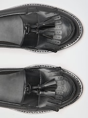 Noir - Mocassins plats et fins à franges Lipsy Vêtements de travail - Image 4 de 5