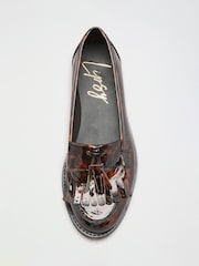 Marron écaille de tortue - Mocassins plats et fins à franges Lipsy Vêtements de travail - Image 1 de 5