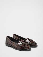 Marron écaille de tortue - Mocassins plats et fins à franges Lipsy Vêtements de travail - Image 2 de 5