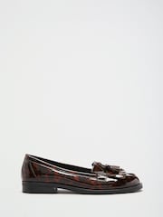 Marron écaille de tortue - Mocassins plats et fins à franges Lipsy Vêtements de travail - Image 4 de 5