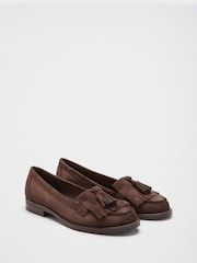 Marron chocolat - Mocassins plats et fins à franges Lipsy Vêtements de travail - Image 2 de 5