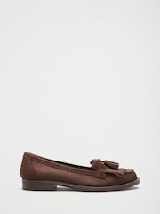 Marron chocolat - Mocassins plats et fins à franges Lipsy Vêtements de travail - Image 4 de 5
