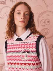 Cath Kidston Pink Wallace and Gromit Fairisle Knitted Vest - Image 1 of 4