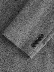 Charcoal Grey Double Breasted Loose Fit Boucle Suit Jacket - Image 13 of 13