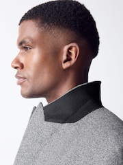 Charcoal Grey Double Breasted Loose Fit Boucle Suit Jacket - Image 5 of 7