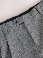 Charcoal Grey Loose Fit Boucle Suit Trousers - Image 4 of 5