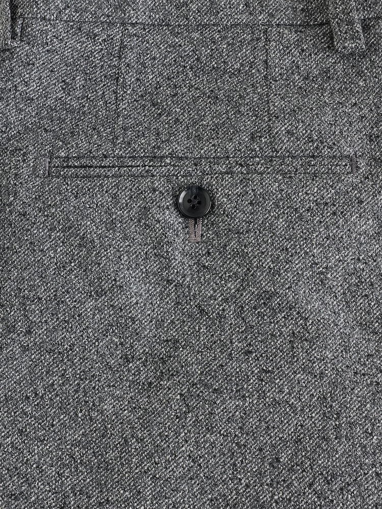 Charcoal Grey Loose Fit Boucle Suit Trousers - Image 5 of 5 Charcoal Grey Loose Fit Boucle Suit Trousers - Image 5 of 5