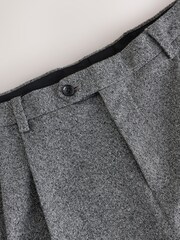 Charcoal Grey Loose Fit Boucle Suit Trousers - Image 8 of 9