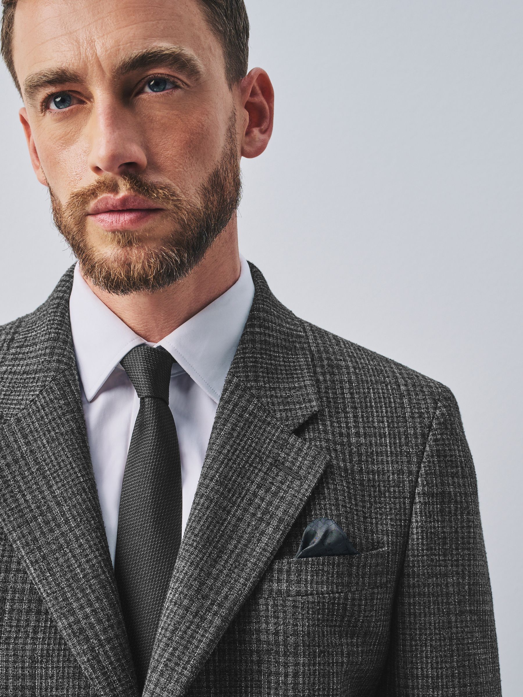 Buy Charcoal Grey Slim Fit Check Boucle Texture Suit Jacket from