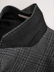 Charcoal Grey Slim Fit Check Boucle Texture Suit Jacket - Image 10 of 12