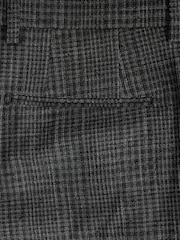 Charcoal Grey Slim Fit Check Boucle Texture Suit Trousers - Image 10 of 10