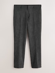 Charcoal Grey Slim Fit Check Boucle Texture Suit Trousers - Image 6 of 10