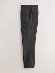 Charcoal Grey Slim Fit Check Boucle Texture Suit Trousers - Image 7 of 10