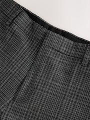 Charcoal Grey Slim Fit Check Boucle Texture Suit Trousers - Image 9 of 10