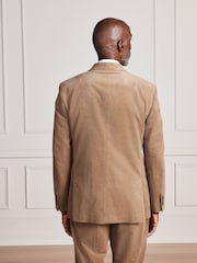 Tan Brown Signature Tailored Fit Pontoglio Italian Cashmere Blend Corduroy Suit Jacket - Image 3 of 5