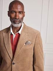 Tan Brown Signature Tailored Fit Pontoglio Italian Cashmere Blend Corduroy Suit Jacket - Image 5 of 5