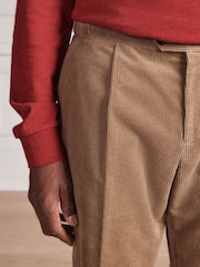 Tan Brown Signature Tailored Fit Pontoglio Italian Cashmere Blend Corduroy Suit Trousers - Image 4 of 10