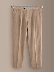 Tan Brown Signature Tailored Fit Pontoglio Italian Cashmere Blend Corduroy Suit Trousers - Image 6 of 10