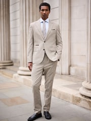 Tan Brown N. Premium Slim Fit Wool Blend Check Suit Jacket - Image 2 of 11