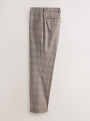 Tan Brown N. Premium Slim Fit Wool Blend Check Suit Trousers - Image 7 of 10