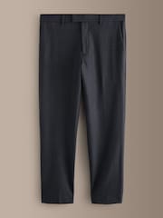 Navy Signature Tailored Fit Motionflex Stretch Tollegno Italian Wool Rich Textured Suit Trousers - Image 7 of 9