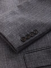 Grey Signature Regular Fit Tollegno Italian Wool Cashmere Blend Textured Suit Jacket - Image 11 of 11