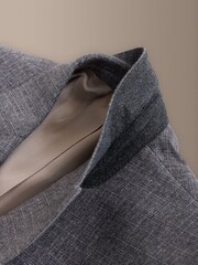 Grey Signature Regular Fit Tollegno Italian Wool Cashmere Blend Textured Suit Jacket - Image 9 of 11