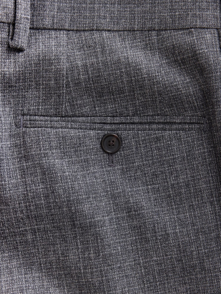 Grau - Signature Regular Fit Tollegno Italian Wool Cashmere Blend Textured Suit Trousers - Bild 9 von 9 Grau - Signature Regular Fit Tollegno Italian Wool Cashmere Blend Textured Suit Trousers - Bild 9 von 9