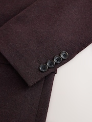 Burgundy Red Slim Fit Wool Blend Flannel Suit Jacket - Image 10 of 11