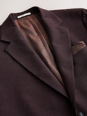Burgundy Red Slim Fit Wool Blend Flannel Suit Jacket - Image 7 of 11