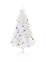Homcom White 6ft Snow Artificial Christmas Tree With Metal Stand And Decoration - Image 4 of 6