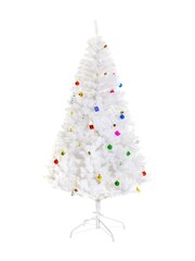 Homcom White 6ft Snow Artificial Christmas Tree With Metal Stand And Decoration - Image 5 of 6