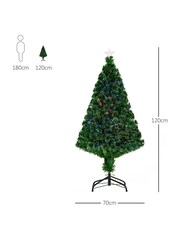 Homcom Green 4ft Prelit Artificial Christmas Tree With Metal Base - Image 6 of 6