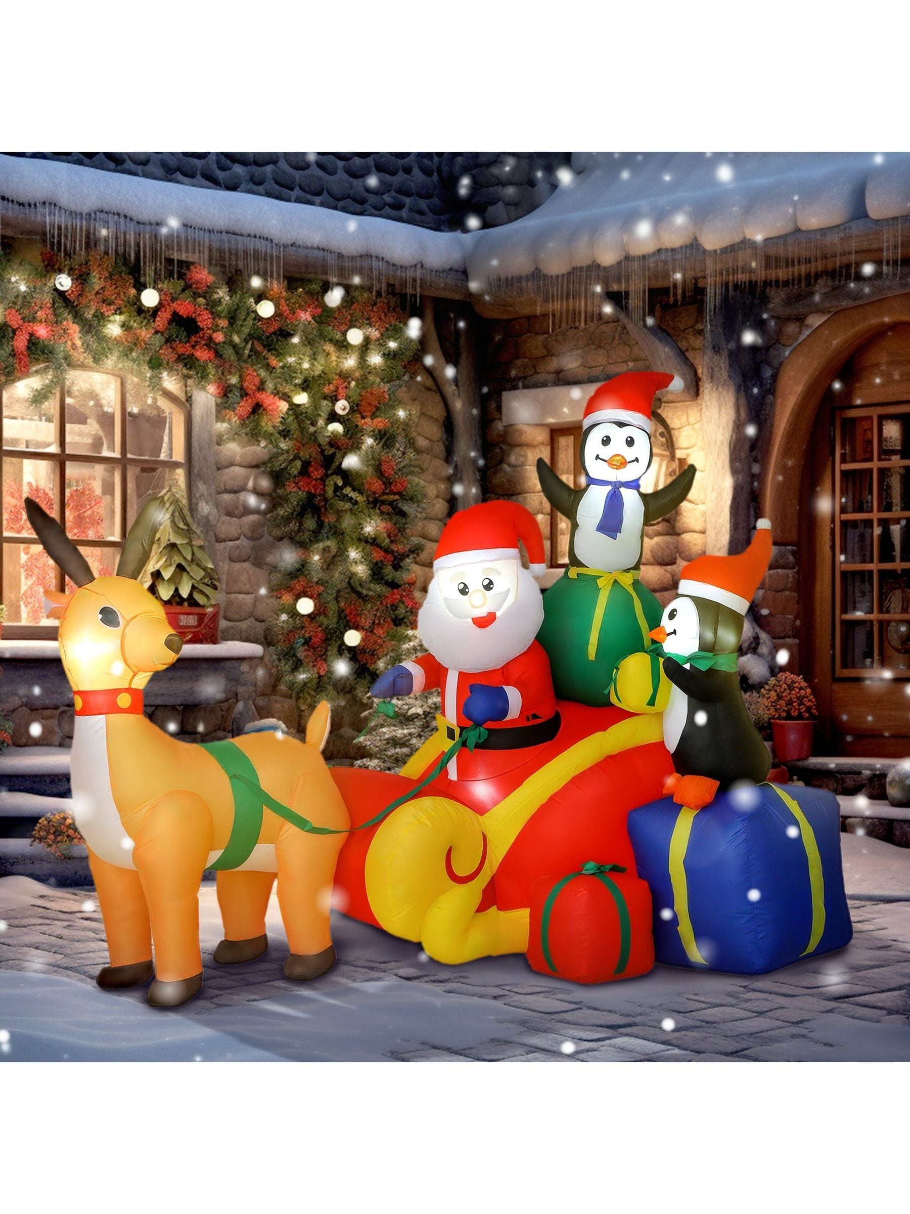 Outsunny Unisex Multi Blow Up Outdoor Christmas Decoration With Built-In Led Lights 6Ft - Image 6