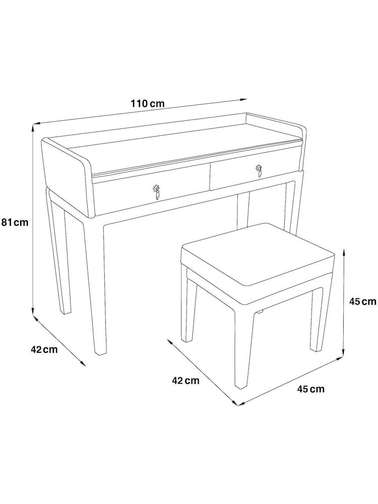 Leopard Love Velvet Starlet Console Dressing Table and Stool - Image 10 of 10